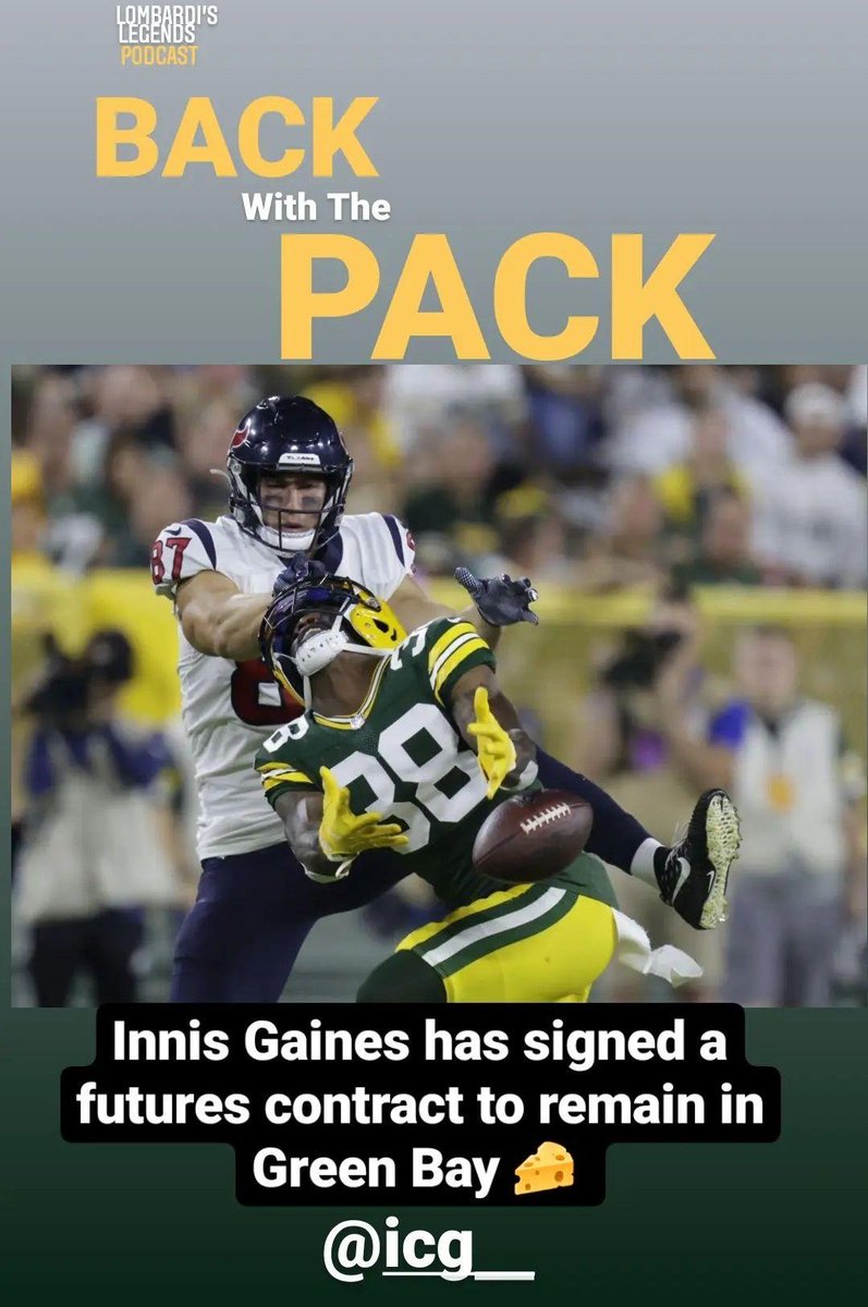 lombardilegends's tweet photo. Innis Gaines back with the Pack 🧀 #Packers #GoPackGo https://t.co/cE0SWO0j21