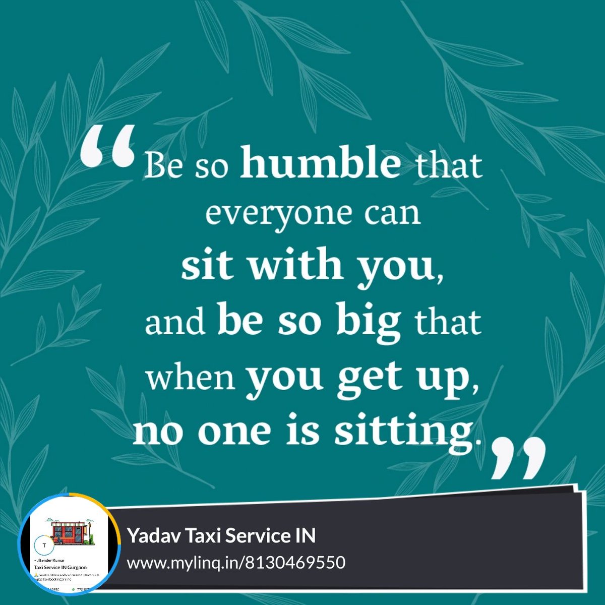 YadavTaxiServi3's tweet photo. Here is an interesting thought for you. We hope you have a nice day.
~ Yadav Taxi Service IN
https://t.co/VdhVgQ2g1x
#OfficialLinq https://t.co/OSfDvPru6J