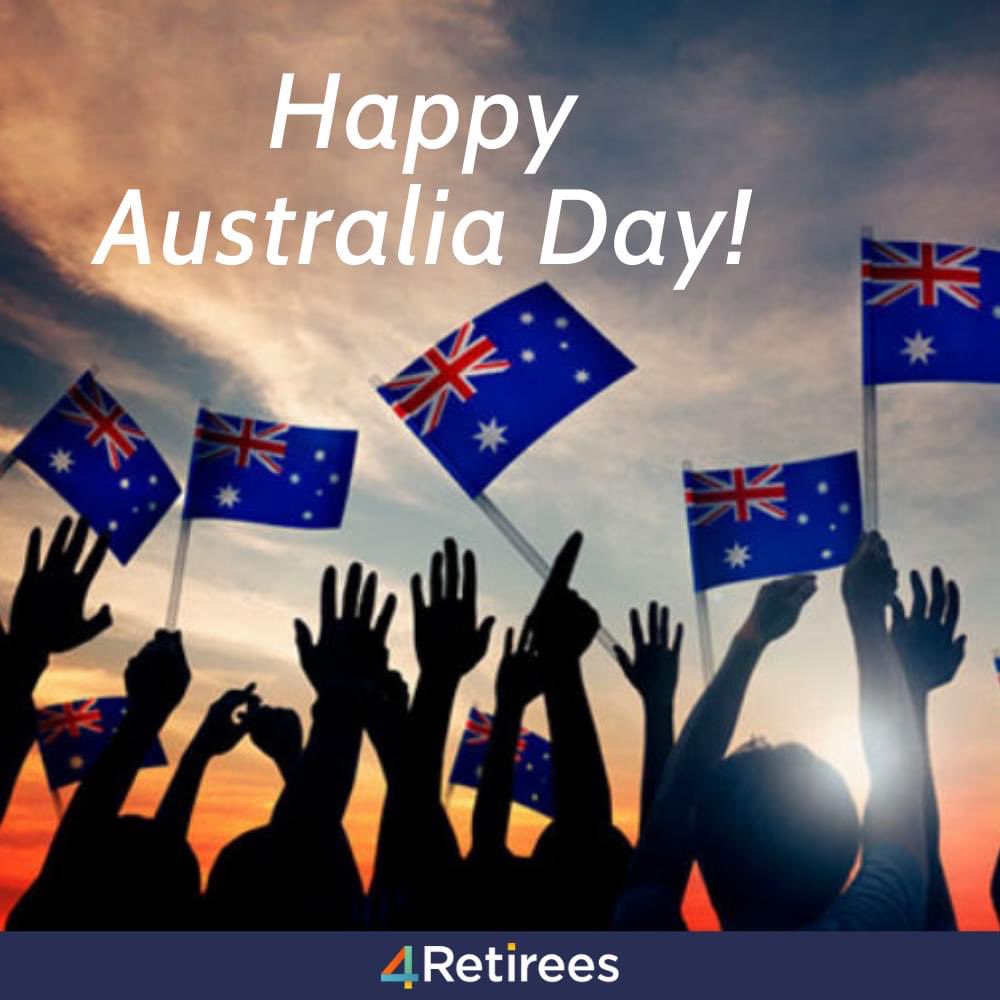 4Retirees's tweet photo. Happy Australia Day to all Aussies in our community! #seniors #retirees #retirement #AustraliaDay https://t.co/Q81mispF9B