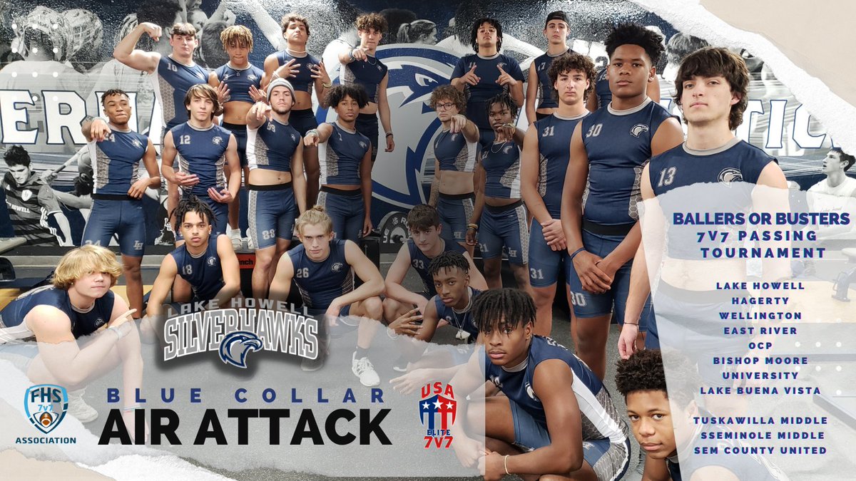 Lake Howell High Playing in the Ballers or Busters Tournament this weekend. Awesome uniforms. Good Luck Blue Collar Boys! <a href="/FHS7v7A/">FLORIDA HIGH SCHOOL 7v7 ASSOCIATION</a>