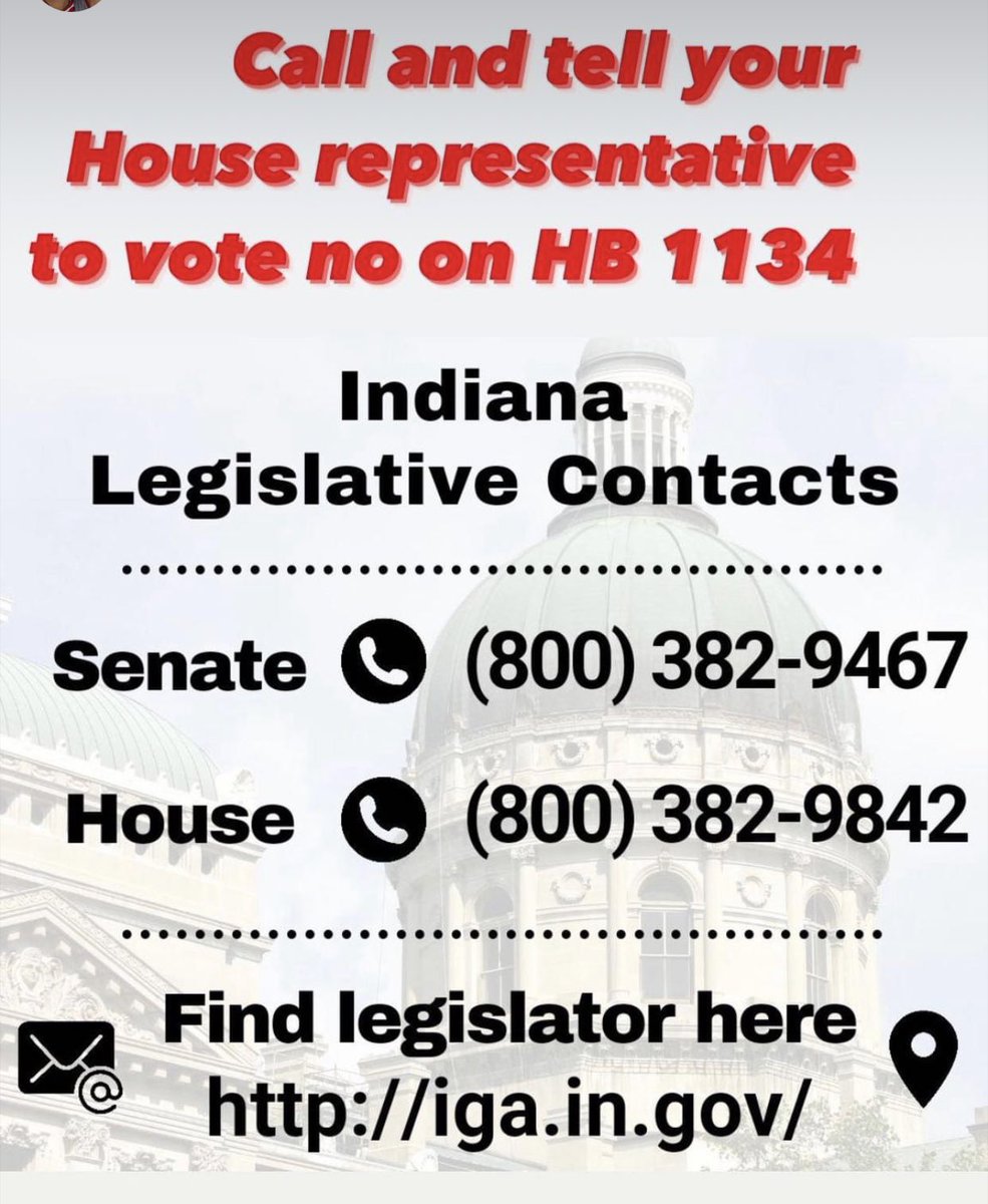 Call your house representative and tell them to vote NO to HB1134! 💪

This bill will censor classroom teachers, stifle the inquiry process, and force teachers to do countless hours of extra work that has nothing to do with educating children. <a href="/hseateachershse/">HSEA Teachers</a> <a href="/ISTAmembers/">Indiana State Teachers Association (ISTA)</a>