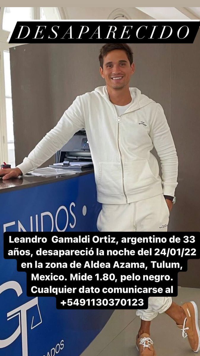 Desapareció un amigo en Cancún. Por favor cualquier novedad agradezco que se comuniquen con la familia que esta desesperada.