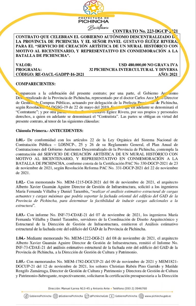 Es verdad señora Prefecta <a href="/PaolaPabonC/">Paola Pabón</a> que mientras impone un tributo a la matriculación de vehículos, contrata un mural por medio millón de dólares?