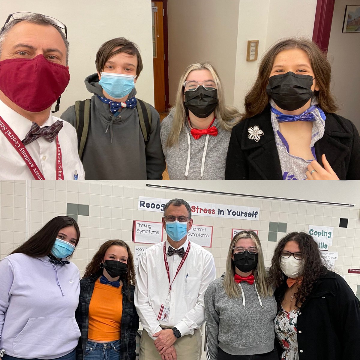 BobMackey1's tweet photo. My last Bulldog Bow Tie and Scarf Tuesday was today! I have had so much fun building relationships with the @DelawareAcadCSD faculty, staff, and students! https://t.co/CxCzapmq7w