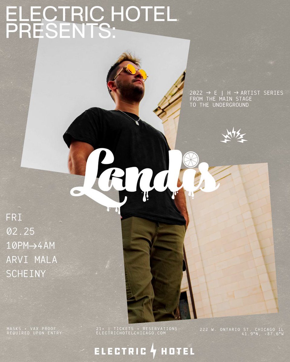 Post up and hang for a while, you’ll love what we have in store⚡️

Adding to the bill of exciting electronic acts we have incoming, we’re siked to welcome <a href="/landisofficial/">Landis</a> back to EH on 2/25!

Tickets for all of our upcoming shows on sale now via the link in our bio!