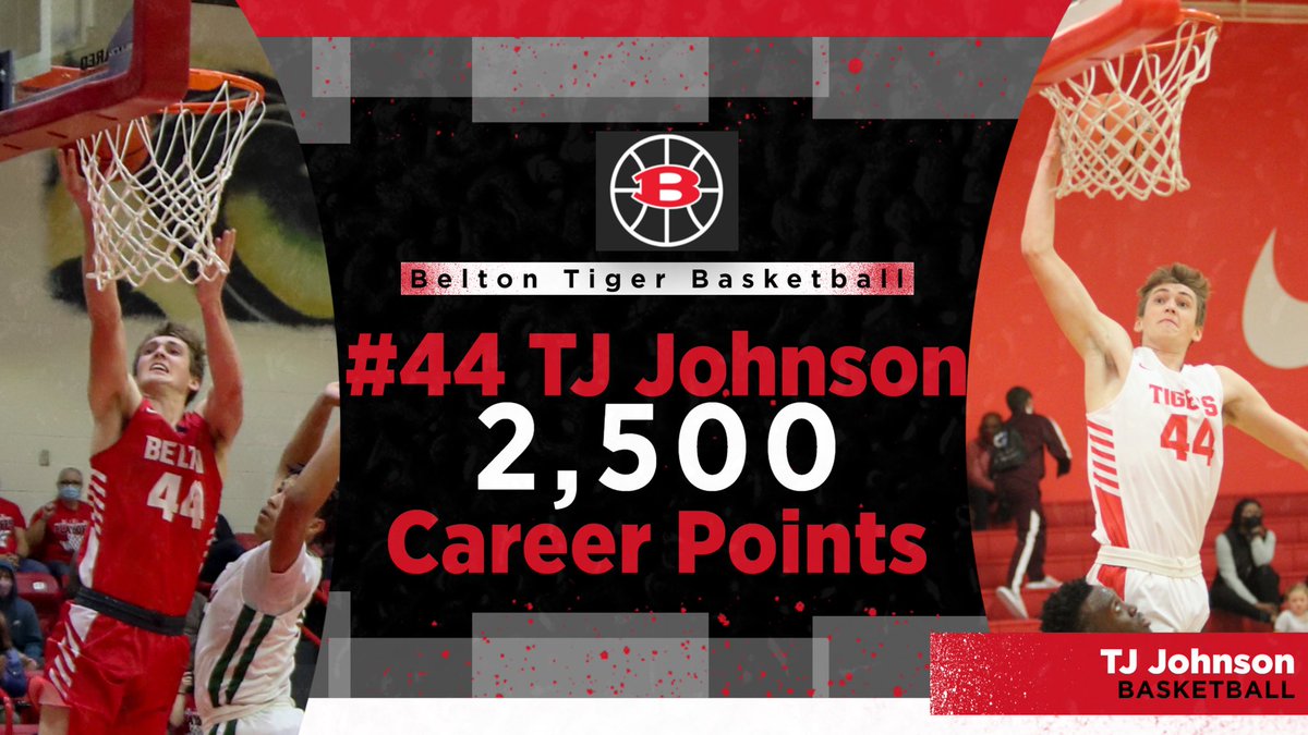 BeltonTigerBB's tweet photo. Congratulation to @TJJohnson4428 for eclipsing 2,500 career points. Great player, teammate and student athlete.  @LipscombMBB has a good one headed their way. #44 
@BeltonISDAth @BeltonHS @BeltonISD @KDHsports @TDTSports @hoopinsider https://t.co/Y4yVZ0Nfjx