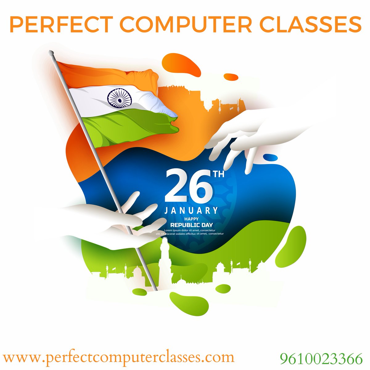 PerfectcClasses's tweet image. Freedom in mind, Faith in our heart, Memories in our souls.Let’s salute the Nation on Republic Day Freedom in the mind, strength in the words, pureness in our blood, pride in our souls, zeal in our hearts. Let’s salute our India on Republic Day. #HappyRepublicDay #73rdRepublicDay