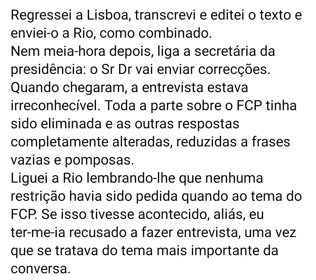 AntonioPMS's tweet photo. Testemunho de Paulo Moura quanto à sua experiência de entrevistar Rui Rio (tirado da sua conta pública de Facebook) https://t.co/Wdno5HCSfX
