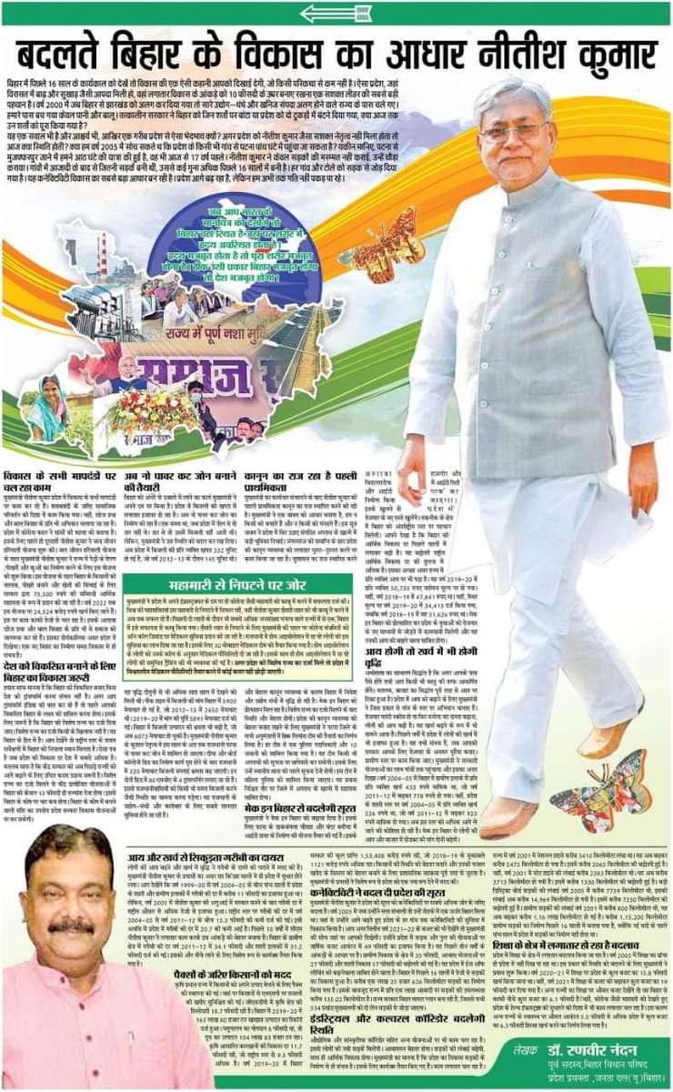 पटना-26/01/2022-आज के हिंदुस्तान अखबार में मेरा आलेख-बदलते बिहार के विकास का आधार नीतीश कुमार।
#NitishKumar