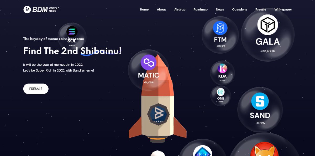 bundlememe's tweet photo. Let's be Super Rich in 2022 with Bundlememe!

Rocket is ready to fire!!!!!!

#bundlememecoin #memecoin #BDM #airdrop #listing #exchange #bundlememe #coinexchange #coinlisting #BDMcoin #BDMairdrop #blockchain #KYC #ICO #swing #scalping #staking #whitelist #snapshot https://t.co/CslX6L1bcF