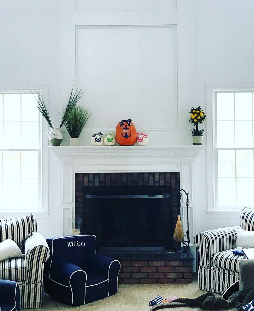 And then there are projects where a simple change from brick to tile, granite to stone and expanding the front of the fireplace is all that is needed for a fresh new look. #tiletuesday #thelibertynest 
design| @katemckaydesigns