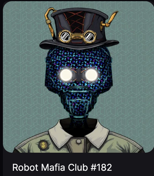 AdrianBrink1's tweet photo. Stoked to be in the @robotmafiaclub squad...one of only 777!! https://t.co/WE0yP9VVra