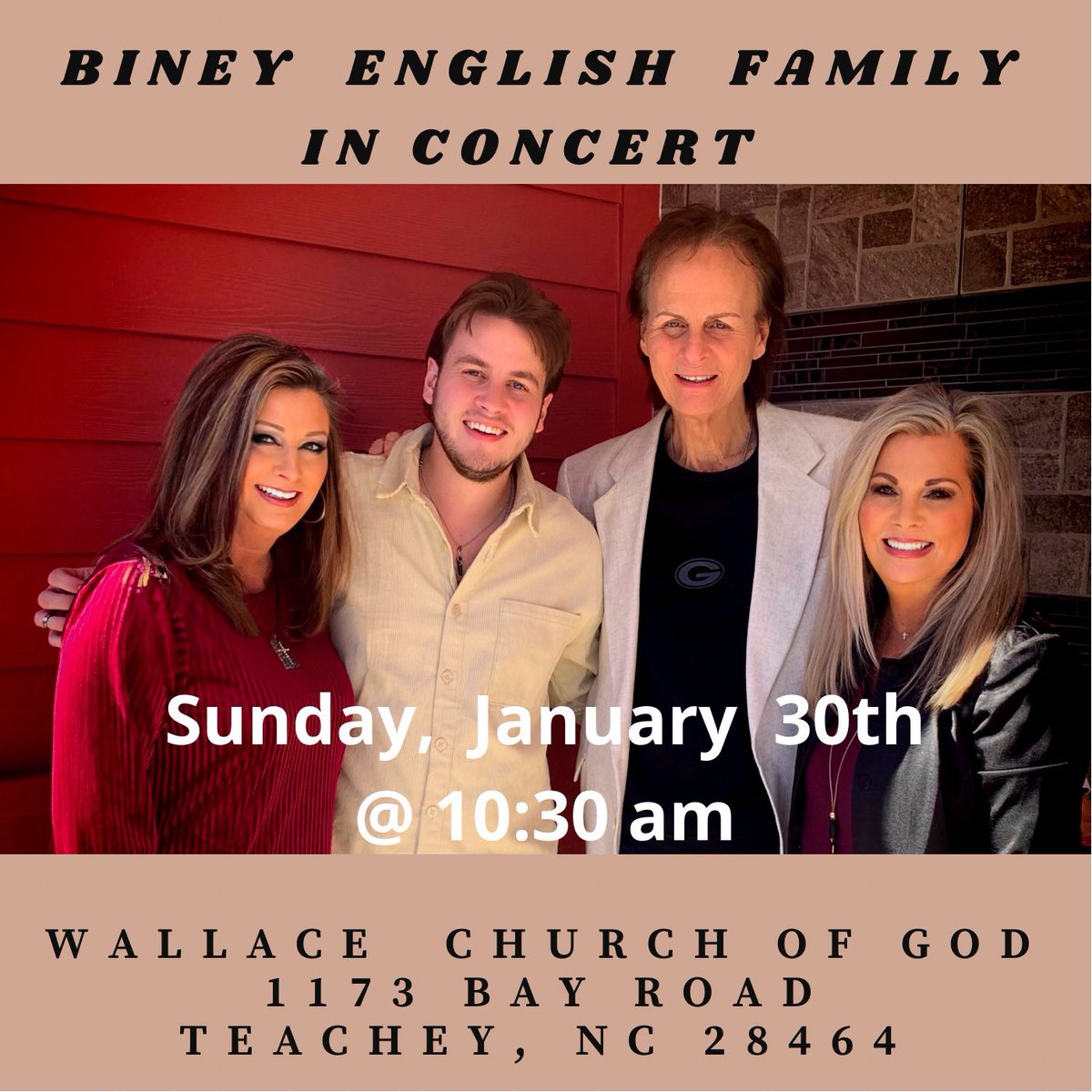 BineyFamily's tweet photo. Concert Sunday January 30th at 10:30 am … Come join us ! https://t.co/Cj8XVBEhpD