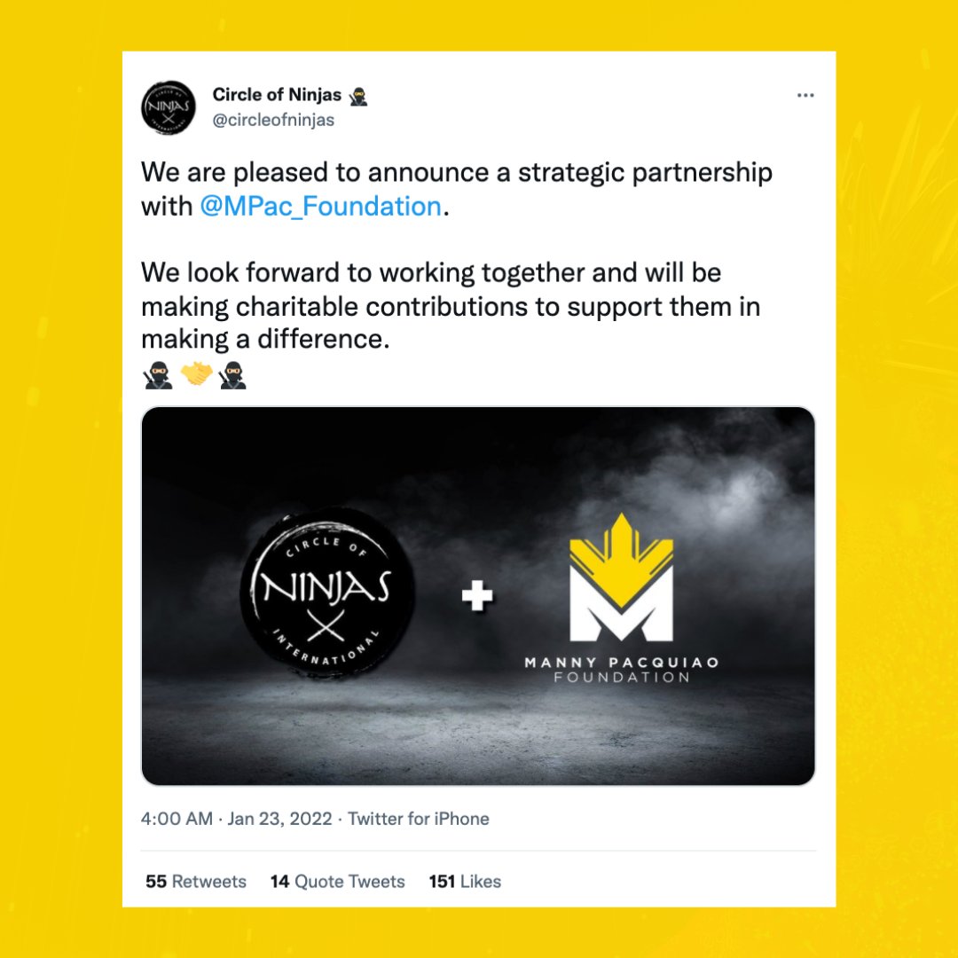 MPac_Foundation's tweet photo. Thank you for your generosity @circleofninjas! 🥷
Let’s continue to make a difference in everything we do!
#crypto #NFTProject #circleofninjas #ethereum #NFTs #pfp $eth $bsc $matic $doge $sol https://t.co/J3uRNcCCMj
