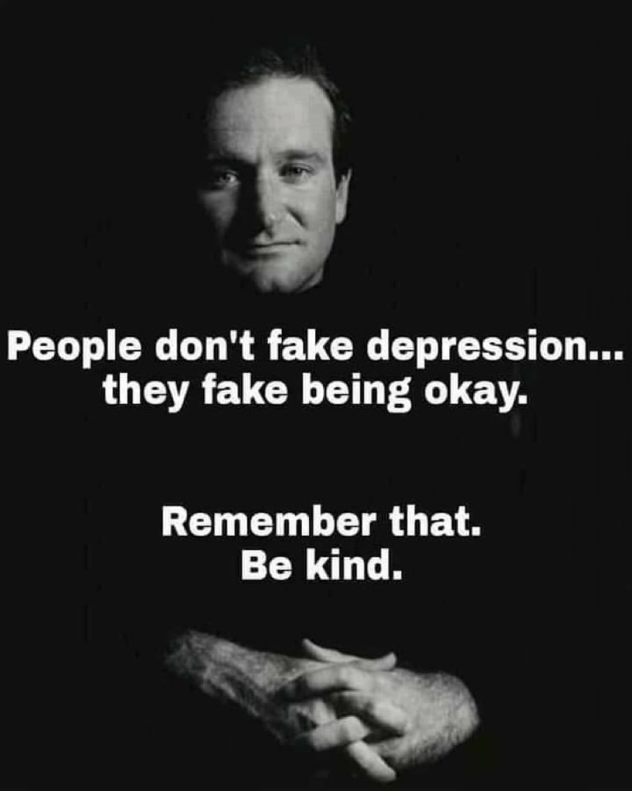 A great quote by the legendary comedian  Robin Williams, on behalf of #BellLetsTalk #BeKind