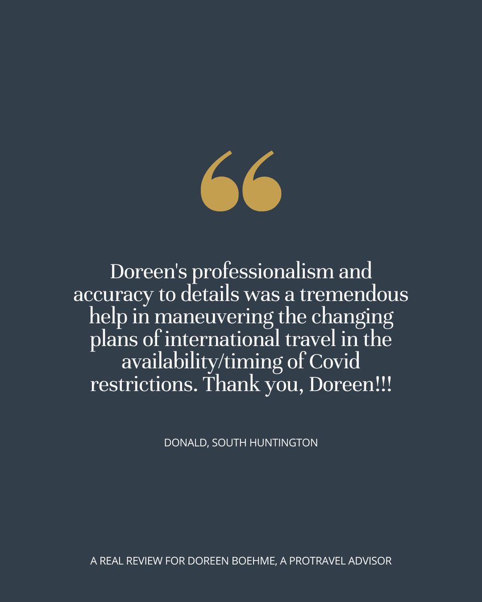 Real humans like Doreen Boehme are helping other real humans plan trips with peace of mind.

Want in?

Visit bookhuman.travel to choose your go-to #traveladvisor and enjoy professionalism and accuracy to details for your future travel, just like Donald.

#bookhuman