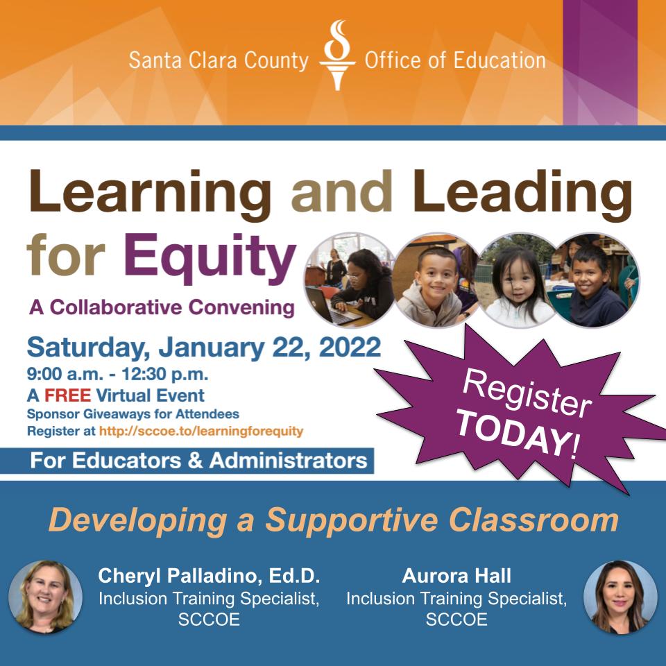 Learn strategies to enhance how you create a supportive learning environment with @inclusioncollab. Check out full sched 🔗➡️ bit.ly/ll4esched #WeAreSCCOE #k12 #SEL #equity
