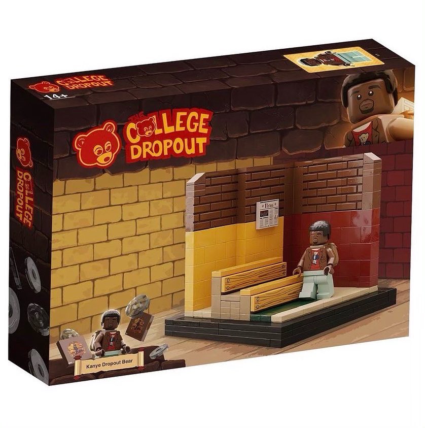 Donovan on X: College Dropout moc set releases this Friday! #KanyeWest # lego  / X