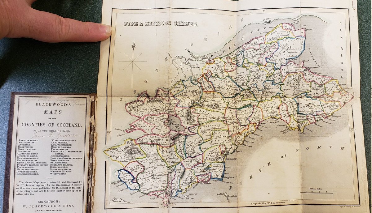Ritterton's tweet photo. Got this great ca. #1838 #BlackwoodsMap linen backed map of #Fife & #Kinros that's just incredible. 4th picture is where my great grandmother immigrated from and glad to add this to my genealogy collection.
#Kinglassie
#Auchterderran
#Wemyss
#crail
#StAndrews https://t.co/Cr9YRAmVqQ
