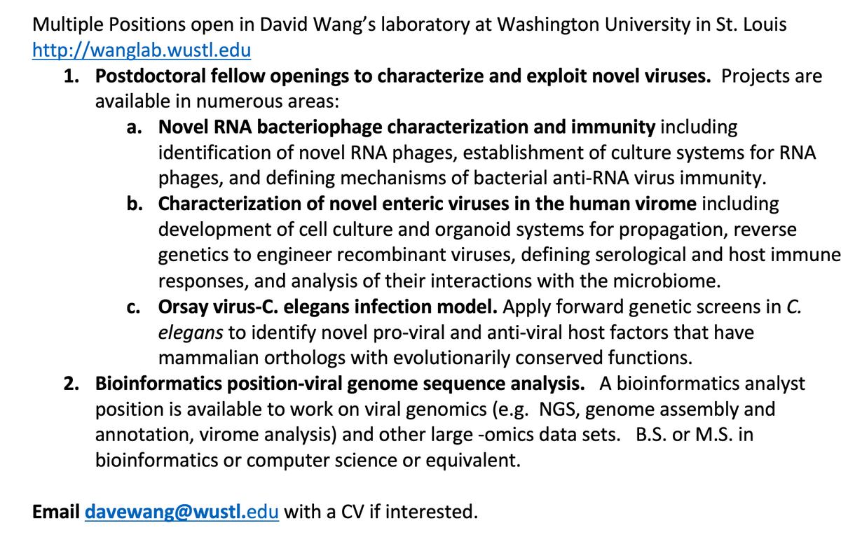 Fantastic opportunities in my twitterless colleague's lab here at Wash U. Please RT.