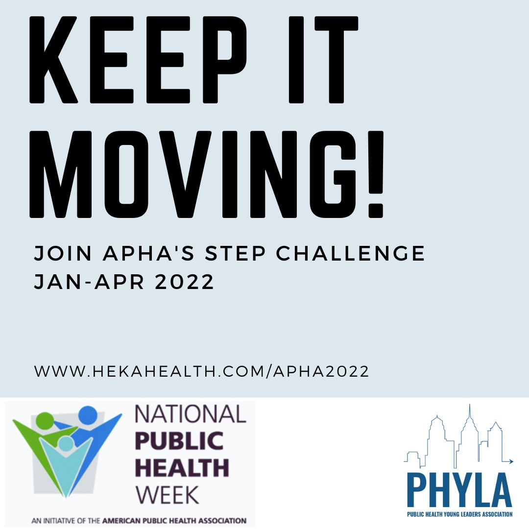 Keep it moving to celebrate National Public Health Week! Join PHYLA in APHA's step challenge: eventbrite.com/e/keep-it-movi…