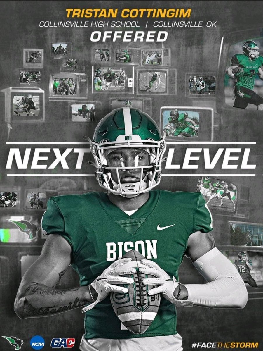 TristanCott_12's tweet photo. After a great visit with @OBU_Football I am excited to say I have received my third offer🦬@backercoach @collinsville_fb https://t.co/L1pLAu5Enr