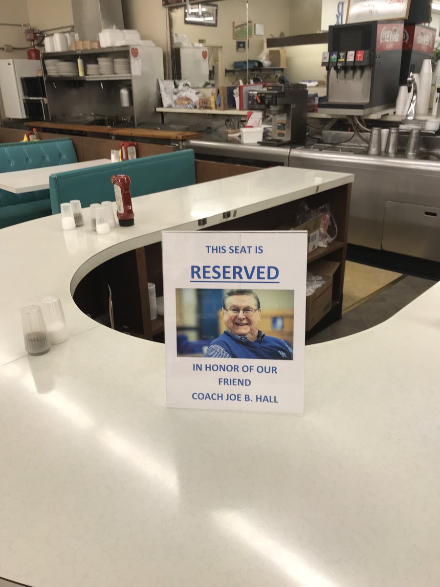 Joe B. Hall tribute at Wheeler Pharmacy. That includes 20 percent off breakfast orders through Saturday