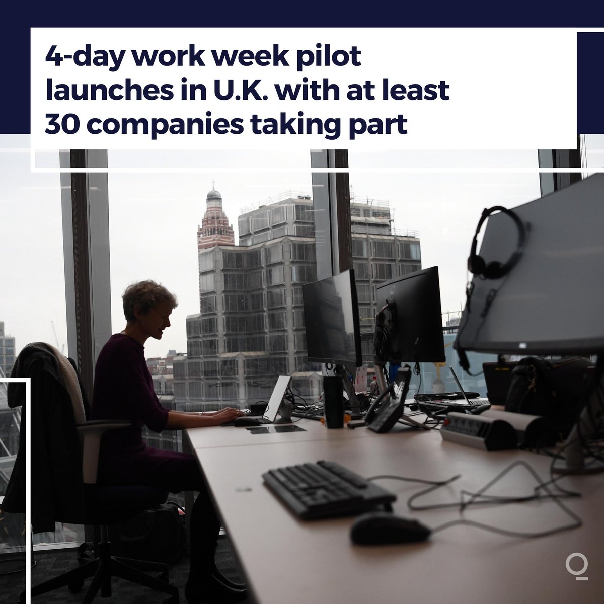 bbgoriginals's tweet photo. The U.K. is piloting  a 4-day work week beginning in June with about 30 companies participating.

The 6-month-long trial allows staff to work 32 hours per week while leaving their compensation and benefits unchanged https://t.co/bnQbl72RBR https://t.co/a1Geg7JG3N