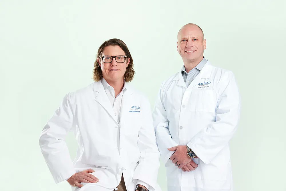 Michael Kachmann, MD'00, and Zachary Tempel, MD'10, followed similar education paths: First to medical school at Indiana University, then to train at the University of Pittsburgh. Today, they're both surgeons at Mayfield Brain & Spine in Cincinnati. buff.ly/3qsVygQ