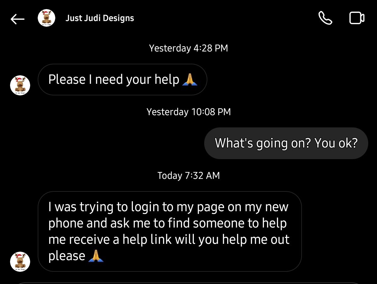 justjudidesigns's tweet photo. I still DONT have access to my Just Judi Designs Instagram account. 

This is NOT me. PLEASE do NOT answer any messages that come from this account. They are trying to hack you as well. https://t.co/5053IHSsBK
