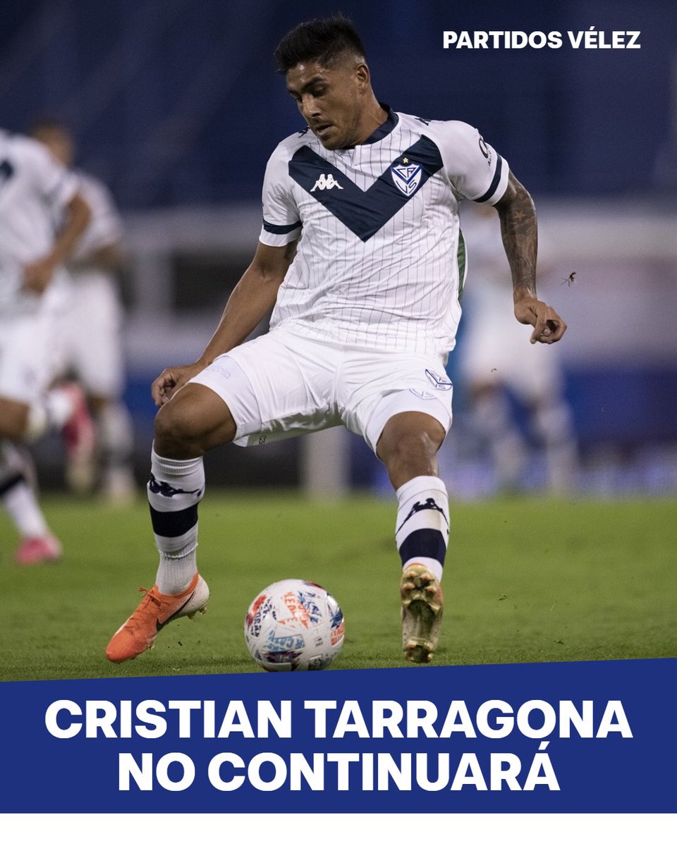 partidosvelez's tweet photo. ❌ Cristian Tarragona no continuará en #Vélez. El delantero se despidió de la institución y seguirá su carrera en Gimnasia. https://t.co/AhKraSoUqP