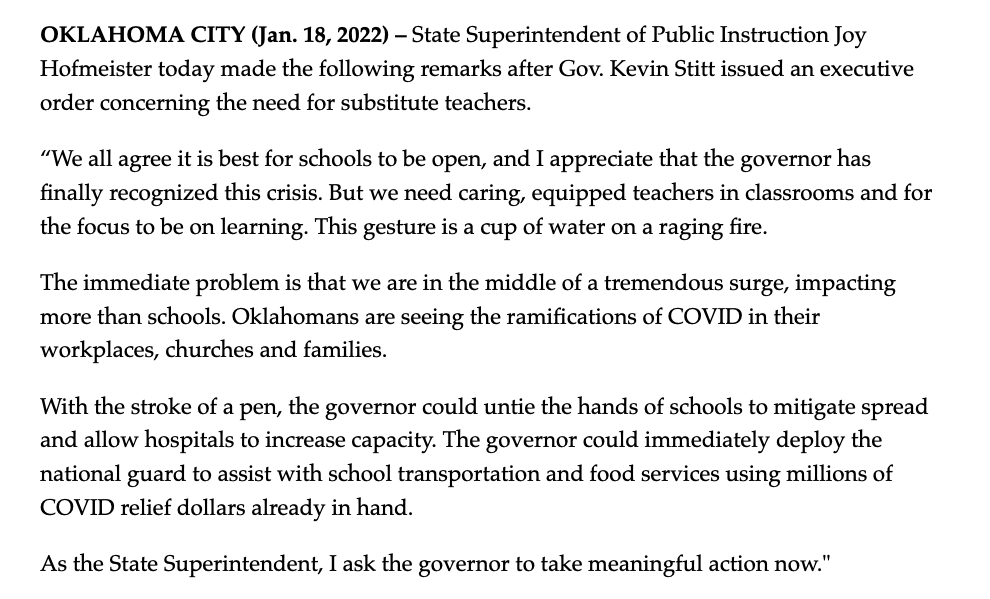 jpalmerOKC's tweet photo. .@joy4ok 's response to the @GovStitt 's executive order today. https://t.co/nFFNCPFWc1