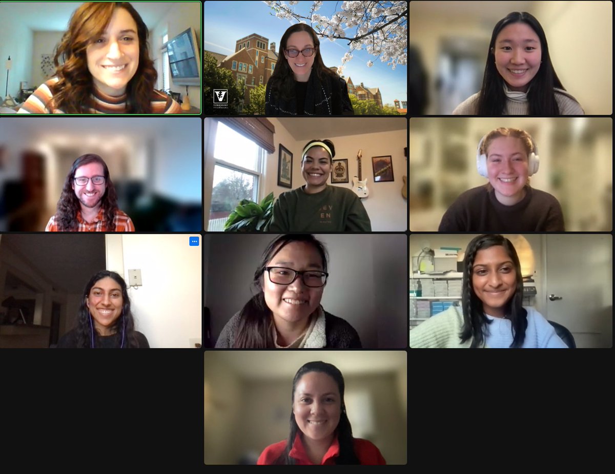 The Music, Social Engagement, and Development group of the Music Cognition Lab ended today with virtual lab group meeting of grad students, undergrads, postdocs, coordinators, and SLPs from fields of Neuroscience, Hearing and Speech Sciences, Psychology, &amp; Child Development.