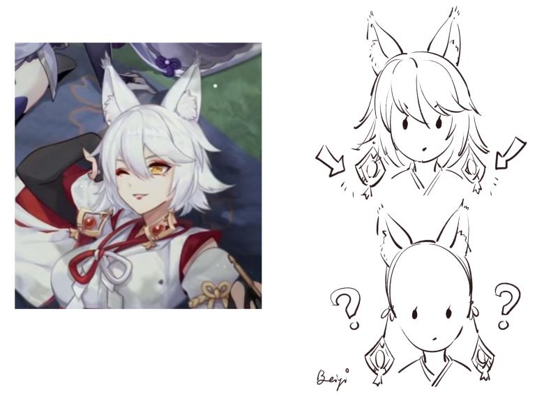 This confuses me so much while I'm drawing Kitsune Saiguu🙉 
