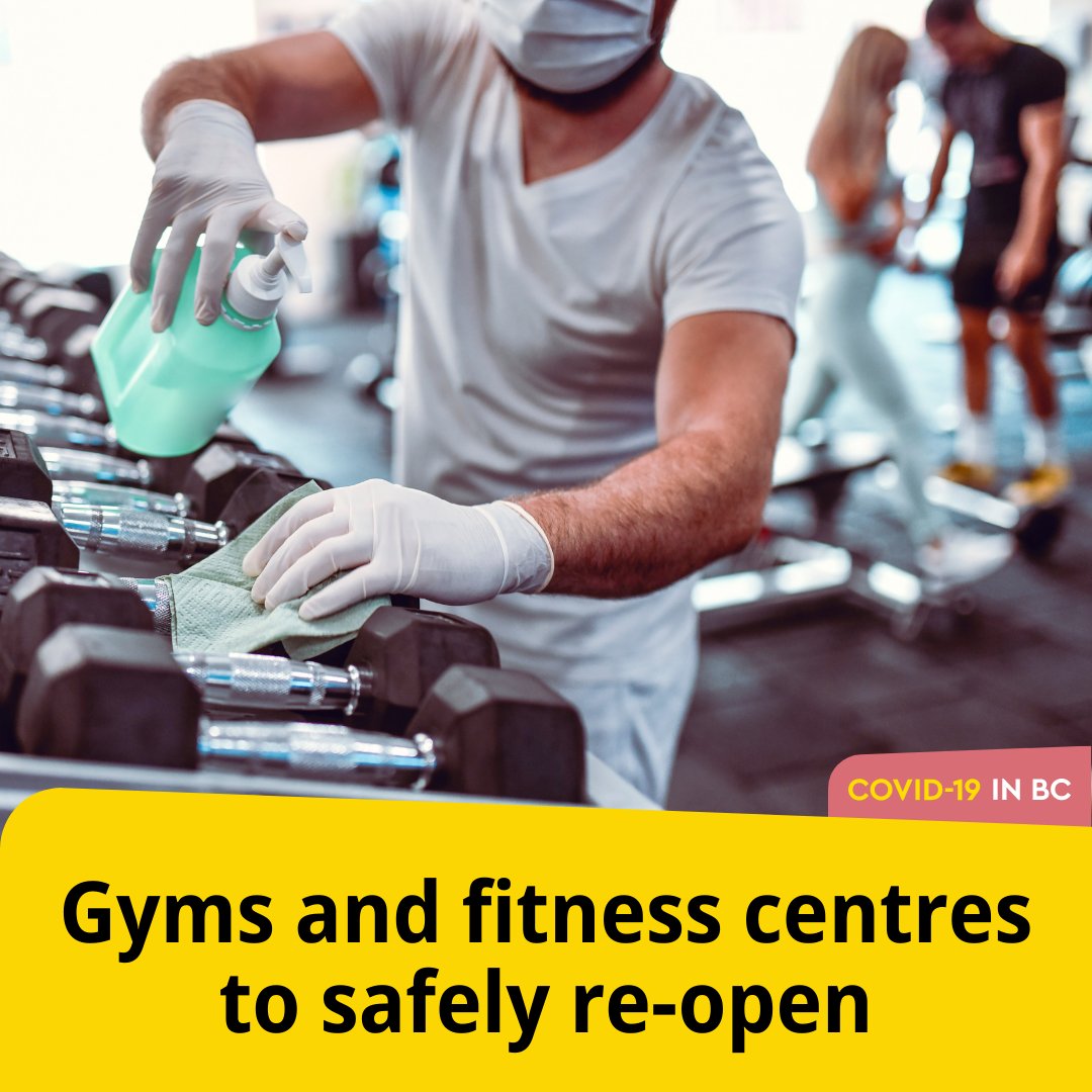 BCGovNews's tweet photo. Starting January 20, adult indoor individual and group fitness or exercise activities, and adult dance classes/activities are allowed with increased safety protocols and capacity limits. 
 
Learn more: https://t.co/8Rz6gITRYu https://t.co/gETUqRTXnN