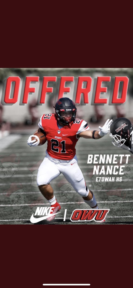 Bennett36102477's tweet photo. @OWUBishopFB thank you for the amazing opportunity @CoachWard. @football_etowah @AverageJoesSpo1 @AL_Recruiting @DexPreps @COACHCOOK_TE #godisgood https://t.co/mH04obOVgT