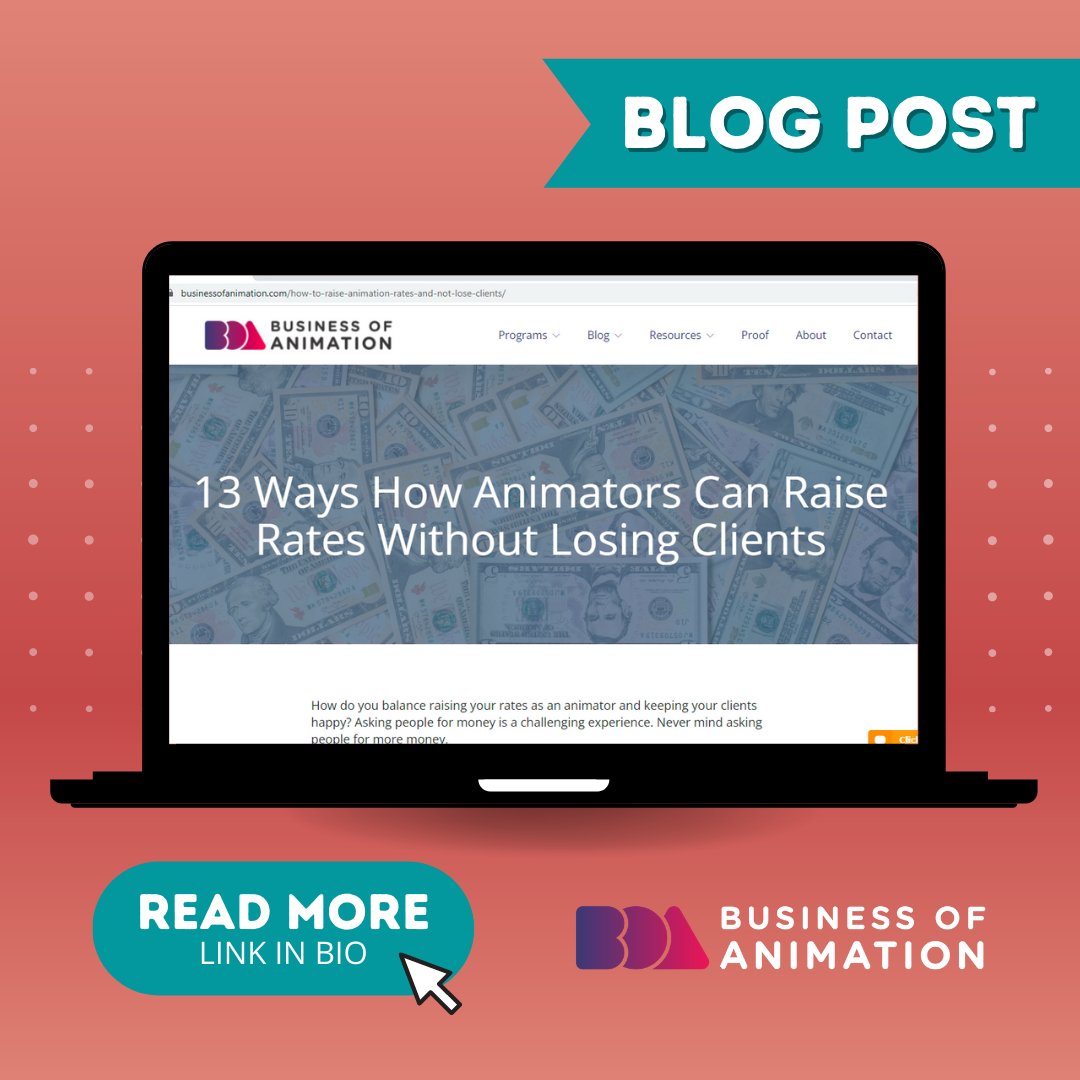 animationbiz's tweet image. How do you go about showing your clients that you deserve a raise while keeping them happy?

Check our blog post &quot;13 Ways How Animators Can Raise Rates Without Losing Clients&quot;!

Link in bio.

#AnimationIncome #AnimationRate #AnimationRates #AnimatorsRate #AnimatorRates