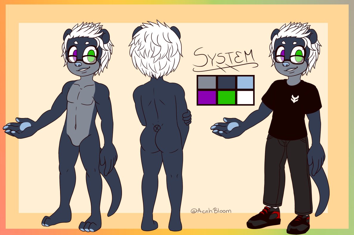 Sys_demon's tweet image. I just realized i never tweeted this out myself but @AcnhBloom created an absolutely amazing refsheet of my Sona System the Otter.