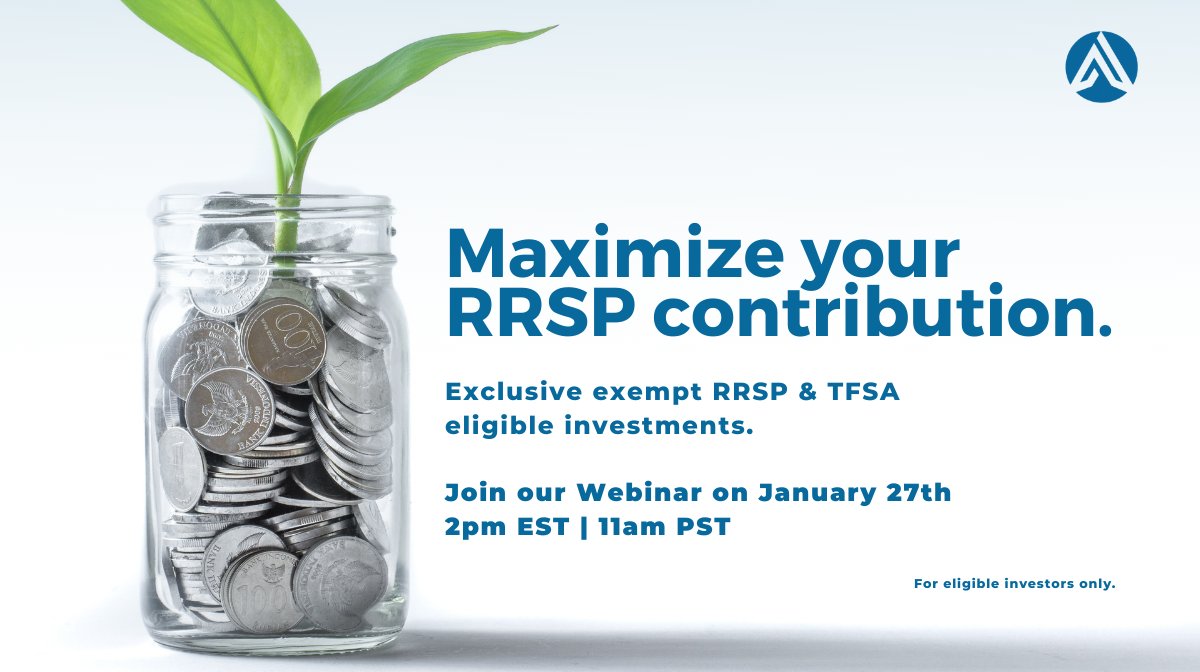 atlasonedigital's tweet photo. We are pleased to announce our upcoming webinar about maximizing your RRSP's efficiency with private investments.

Sign-up here: https://t.co/tzExuHzsjZ

#atlasone #RRSP #TFSA #investing #digitalfinance https://t.co/3oHbPgDWhM
