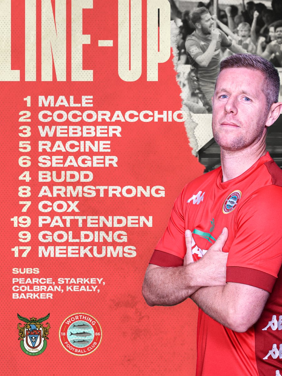 WorthingFC's tweet photo. 📋 Here's your Rebels line-up to take on Bognor Regis Town in the @SussexCountyFA Senior Cup #BORWOR https://t.co/LVr5cUS7mA