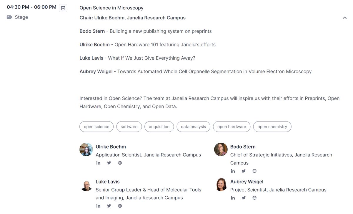 Ulrike_Boehm's tweet photo. Join the @HHMIJanelia-based #OpenScience session at #AIM2022 on Jan 20 with @bodorama, @Ulrike_Boehm, @rhodamine110 &amp; @avweigel to learn more about #preprints, #openhardware, #openchemistry &amp; #opendata 😀📄🔬⚗️🧫👩🏻‍💻👉 https://t.co/iQmEdyPGMa https://t.co/z5EhQNzB0K