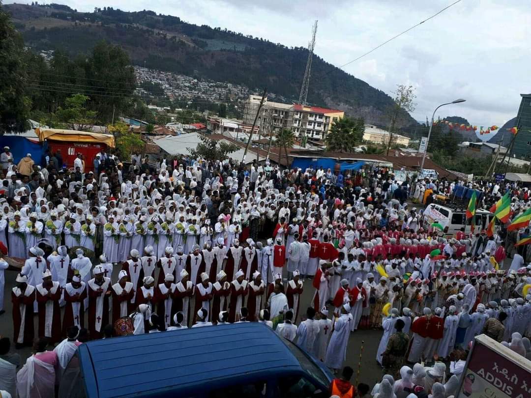 a_alemshet's tweet photo. Eve of Ethiopian Epiphany (Ketera) is being celebrated today! 
An instanxe of celebrating ceremony in Gondar, historic city! 
https://t.co/sesqFHAHqa https://t.co/HBLvZd5FQ7