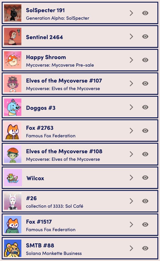 ThePixelChick's tweet photo. @SolsteadsNFT Didn't realize how many pinks and purples I've accumulated! @TheMycoverse @DoggosNFTs @FamousFoxFed @solcafenft @Gossip_Goblin https://t.co/5DObkF8dkY