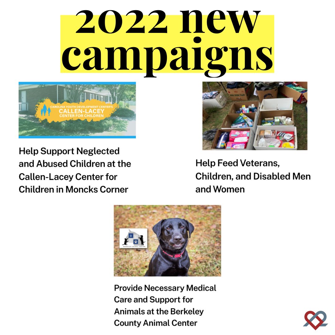 donate2it's tweet photo. We have partnered with DICF for another year of amazing fundraising for the Charleston community. Each campaign has a $5,000 match as provided by Daniel Island Community Fund and will be running over the course of 2022. Learn more here: https://t.co/xN9cwwoNOH https://t.co/Wkz3G8y5PI