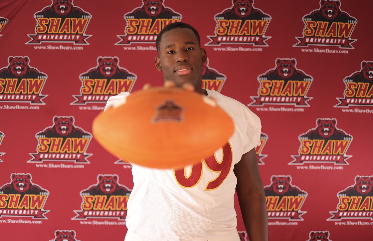 After a great visit <a href="/ShawUniversity/">Shaw University</a>  grateful to say i have received a scholarship offer to play at the next level. Thank you <a href="/CoachDargan/">Cedric Dargan</a>  and the whole <a href="/ShawUFootball/">Shaw U. Football</a>  Staff for the warm welcomes. Go Bears! 💛♥️
<a href="/G_L_FOOTBALL/">Green Level Football</a> 
@G_L_FB_Media 
<a href="/Coach_BSimmons/">Brandon Simmons</a>