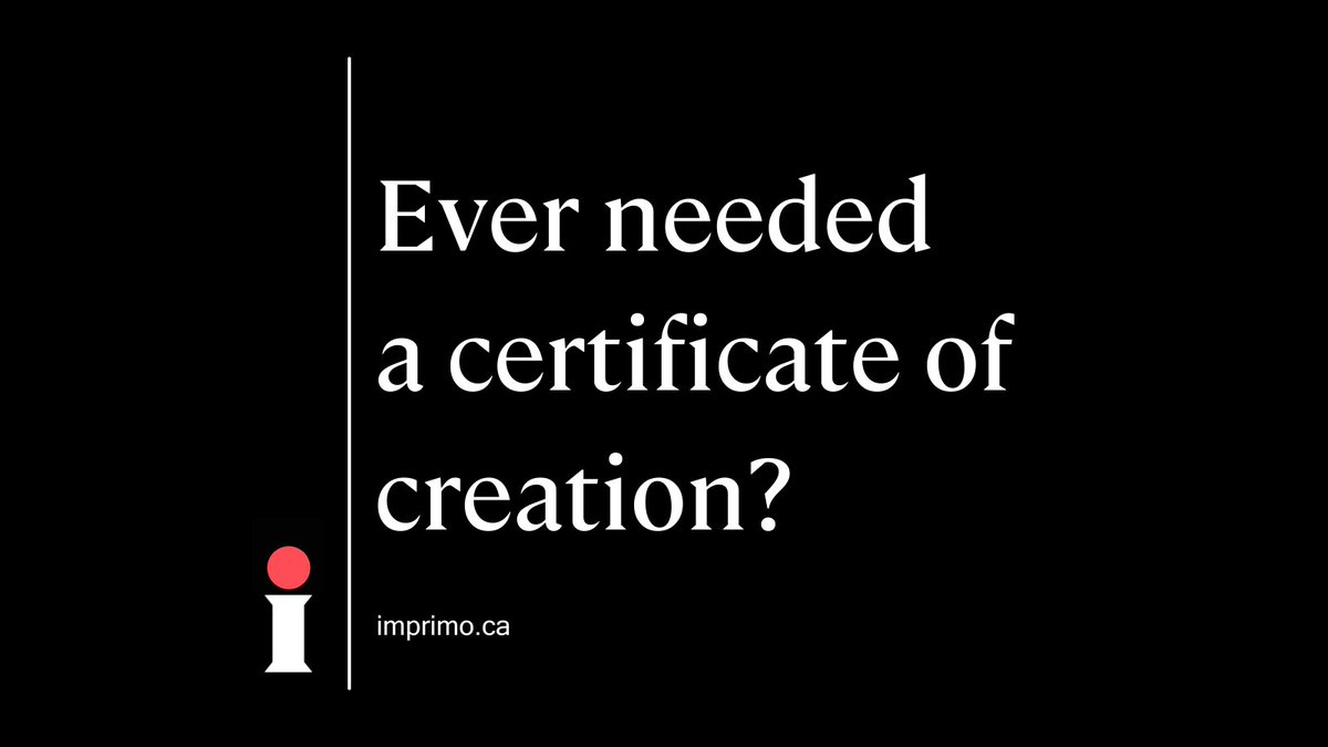 Ever needed a certificate of creation for your artwork? 
Learn more about how they can help you and where you can get one at the click of a button. 
bit.ly/3qC0znh 
#canadianartists #imprimo2022