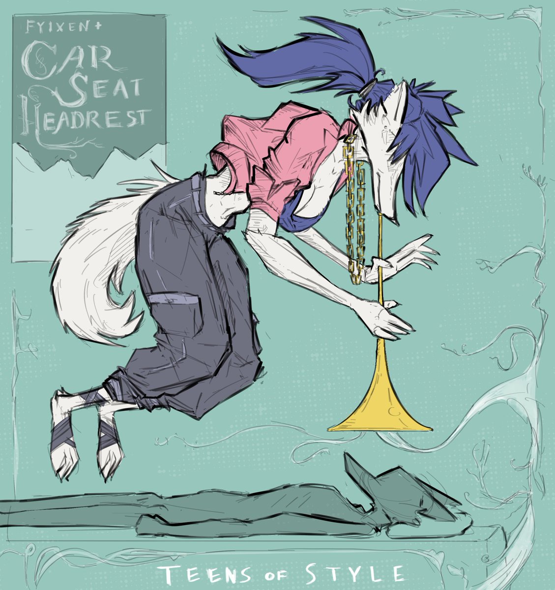 fyixen's tweet photo. thinking about @carseatheadrest 's skeledog pose https://t.co/zWNWgKJhq6