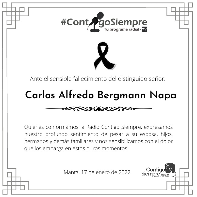 ContigoSiempxe's tweet photo. Paz en la tumba de quien en vida fue, Carlos Alfredo Bergmann Napa

La muerte se lleva consigo un dolor que nadie podrá sanar y el amor deja un recuerdo que jamás nadie podrá robar. https://t.co/loAtkmBVWz