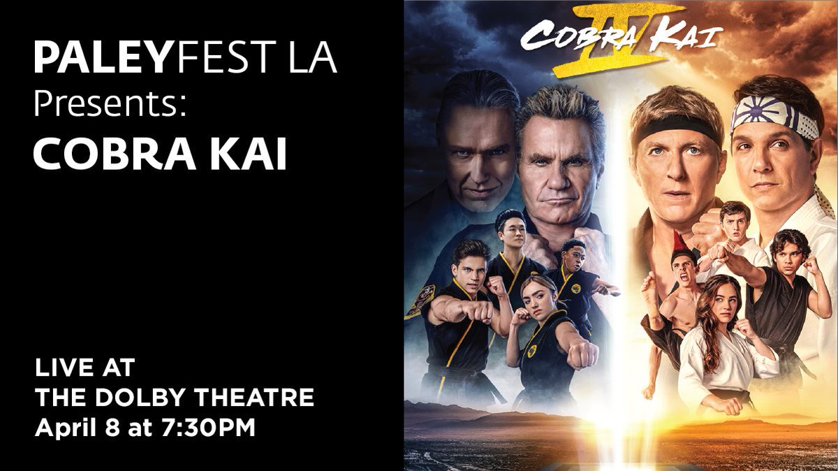 paleycenter's tweet photo. Are you team Miyagi-Do, Eagle Fang, or Cobra Kai? We want to know because #PaleFest LA is bringing the entire cast of the martial arts comedy-drama series to the Dolby Theatre. Don't miss this; become a Member now! 👉https://t.co/c4NhfVtL4y
#CobraKai
Sponsored by @Citibank https://t.co/D4rOw16kUF