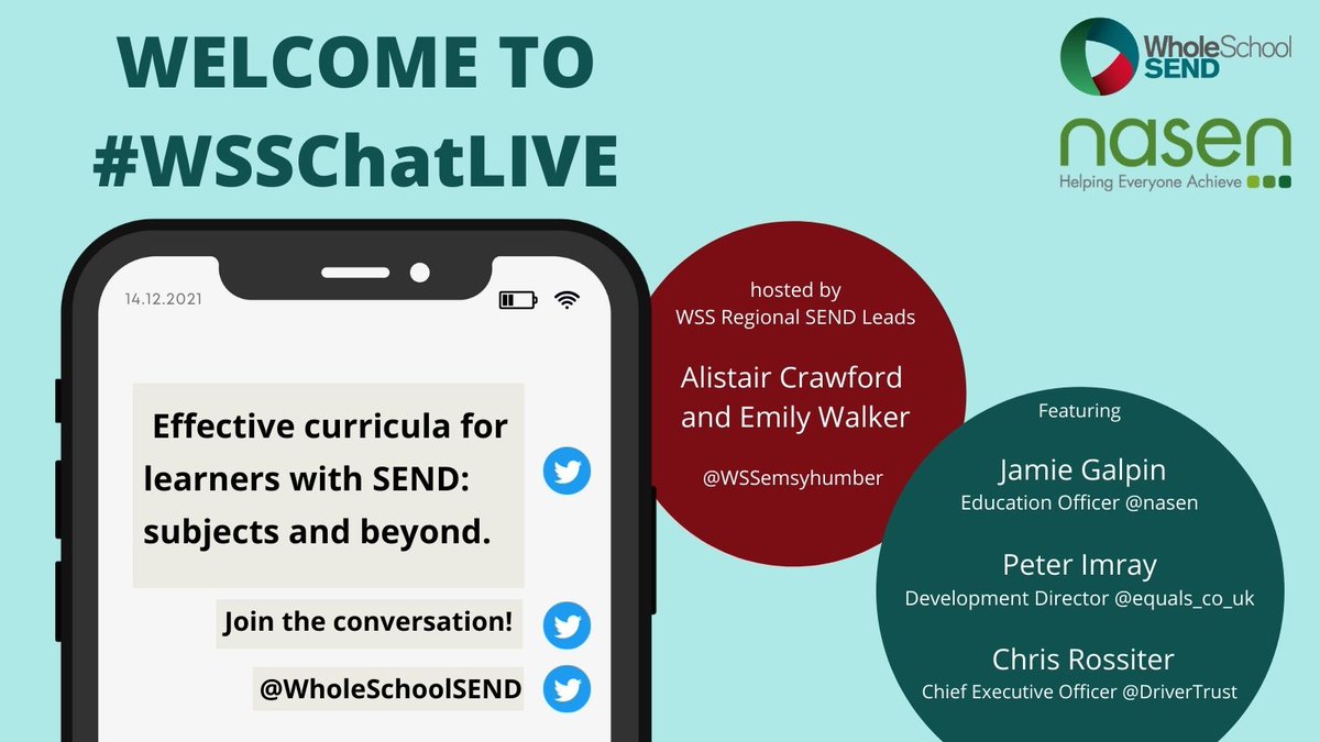 Whole School SEND (@wholeschoolsend) on Twitter photo #WSSChatLIVE Question 5:
āDesign for the margins and all are includedā ā How do we ensure marginalised groups are considered in curriculum design?
<a href="/WSSemsyhumber/">WSS East Midlands, South Yorkshire and the Humber</a> <a href="/NasenJames/">James, nasen</a> <a href="/equals_co_uk/">EQUALS</a> <a href="/_chrisrossiter/">Chris Rossiter</a> <a href="/DriverTrust/">Driver Youth Trust</a>
#Inclusion
#SENCO
#SEND
#Education #WSSChatLIVE Question 5:
āDesign for the margins and all are includedā ā How do we ensure marginalised groups are considered in curriculum design?
<a href="/WSSemsyhumber/">WSS East Midlands, South Yorkshire and the Humber</a> <a href="/NasenJames/">James, nasen</a> <a href="/equals_co_uk/">EQUALS</a> <a href="/_chrisrossiter/">Chris Rossiter</a> <a href="/DriverTrust/">Driver Youth Trust</a>
#Inclusion
#SENCO
#SEND
#Education